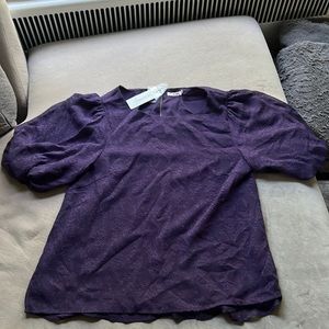 Francesca’s Purple detailed short sleeve blouse